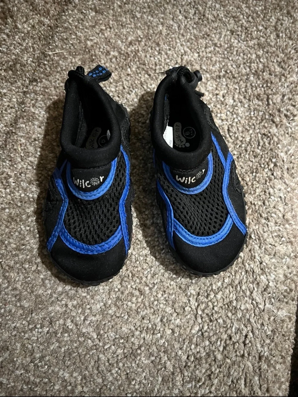 Kids Black and Blue Water Shoes - Lightweight Slip-On